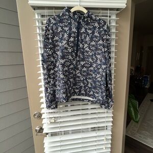 Floral Print Sporty Quarter Zip Pullover